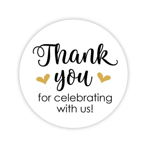 Thanks For Celebrating With Us Stickers Wedding And Event