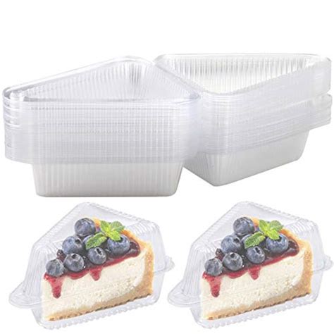 Zezzxu 42pcs Clear Cake Container Plastic Cake Holder With Lids Cake