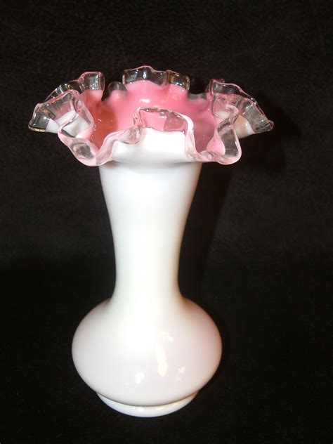 Fenton Peach Crest Tall Vase SOLD Salado Creek Antiques