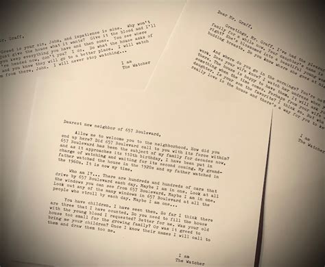 The Watcher Letters Hand Typed Replica of the Original Letters Custom ...