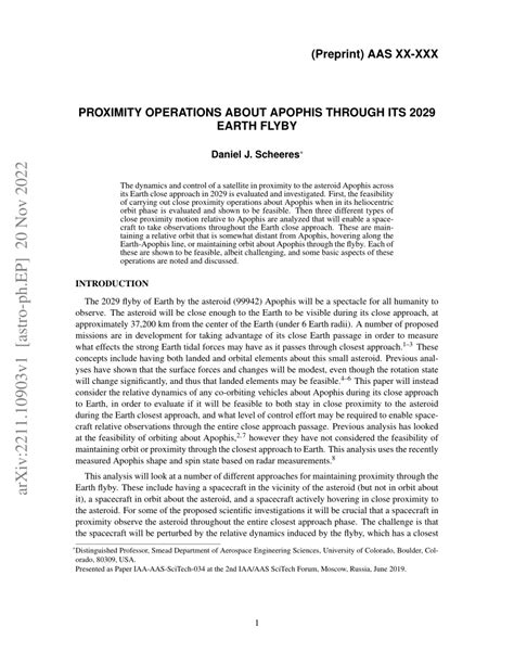 (PDF) Proximity Operations about Apophis through its 2029 Earth Flyby