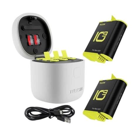 Telesin Pack Batteries And Allin Box Usb Charger For Gopro Hero