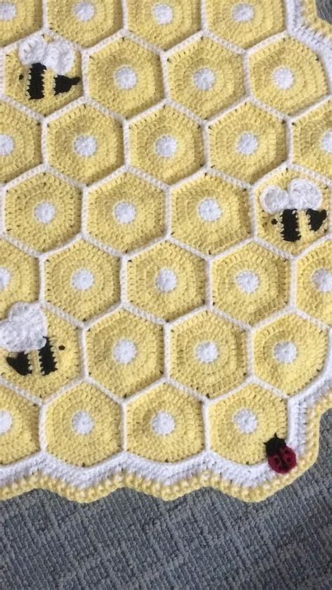 Beehive Baby Blanket Honeycomb Blanket Honey Bee Blanket Bumblebee