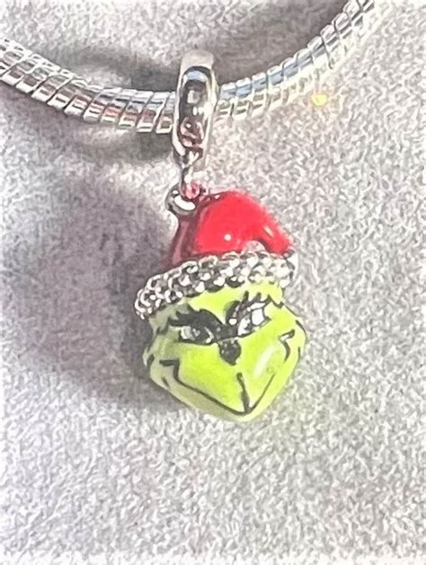 The Grinch Charm Fits Pandora Bracelet , Christmas Grinch Pendant Charm ...