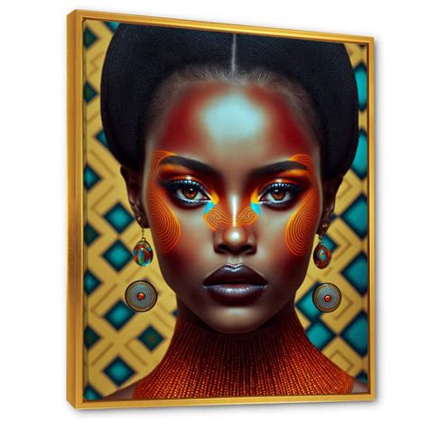 Designart Portrait Of Glamorous African Lady Iii African American Framed Canvas Wall Art Print