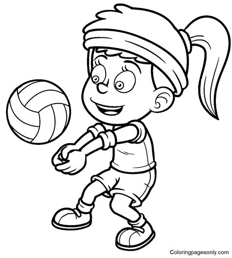 P Ginas Para Colorear De Voleibol Coloringpagesonly