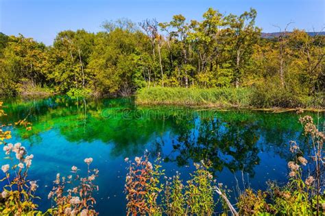 Plitvice Lakes are Beautiful Lakes Stock Photo - Image of wood ...