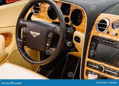 Bentley Luxury Car Interior Editorial Stock Photo - Image of leather ...