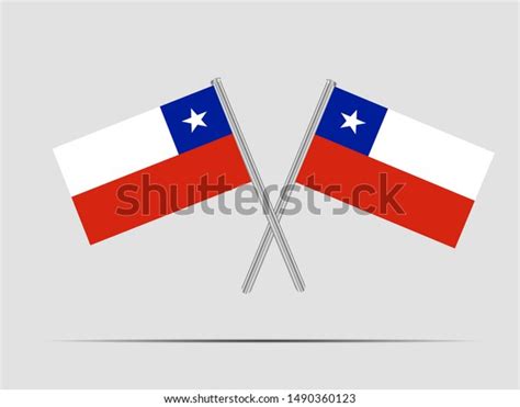 Two Metall Flagpole National Flag Republic Stock Vector Royalty Free