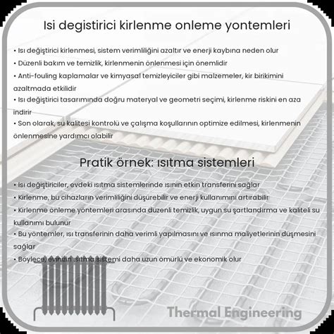 Isı Değiştirici Kirlenme Önleme Yöntemleri