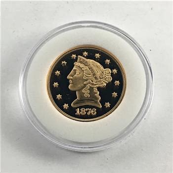 1876 24K Gold 5 Replica Proof In Protective Capsule Property Room