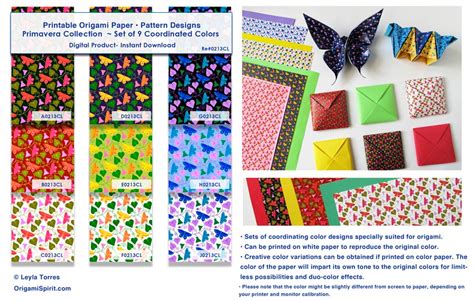 Printable Origami Paper Patterns – Leyla Torres – Origami Spirit