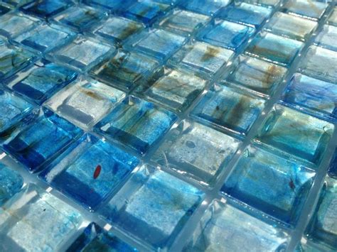 Clear Glass Mosaic Tile Stained Blue 12x12 Tile Stained Glass Mosaic Tiles Mosaic Tiles