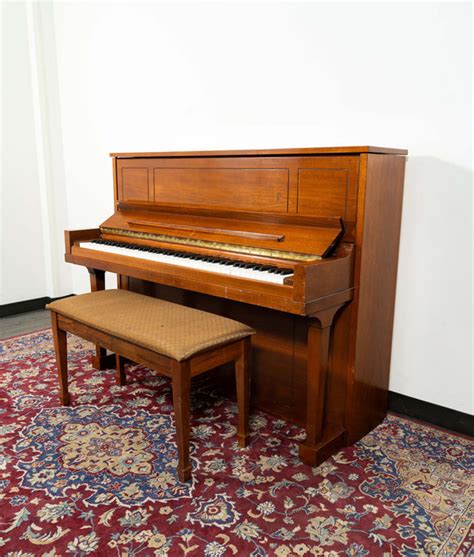 steinway sons  studio upright piano satin walnut sn