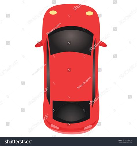 Red Sports Car Top View Cartoon Vector - 353249216 : Shutterstock