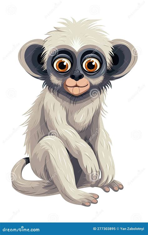 Baby Langur Face Sticker On Isolated Tansparent Background Png Logo