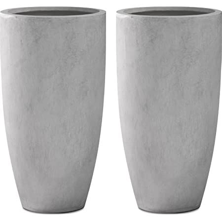 Amazon Kante 23 6 H Natural Concrete Tall Planters Set Of 2