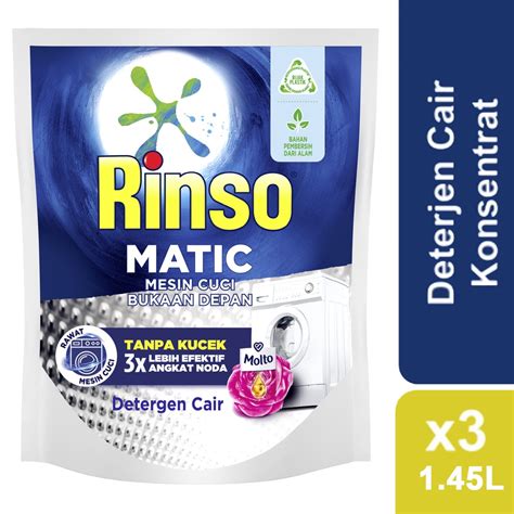 Jual Rinso Matic Deterjen Cair Bukaan Depan 1 45 Liter Multi Pack