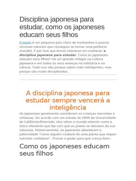 Disciplina Japonesa na Educação Infantil | PDF | Japão | Família