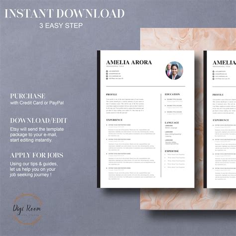 Modern Executive Resume Template Professional Resume Template Cv Template Mens Resume