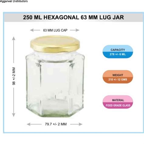 Hexagonal Lug Jar Ml Mm Horeca