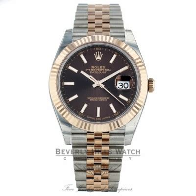 Rolex Datejust 41mm Chocolate Dial Steel 18K Everose Gold Jubilee