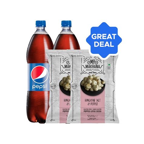 Pepsi Soft Drink Mr Makhana Himalayan Salt And Pepper Makhana Combo