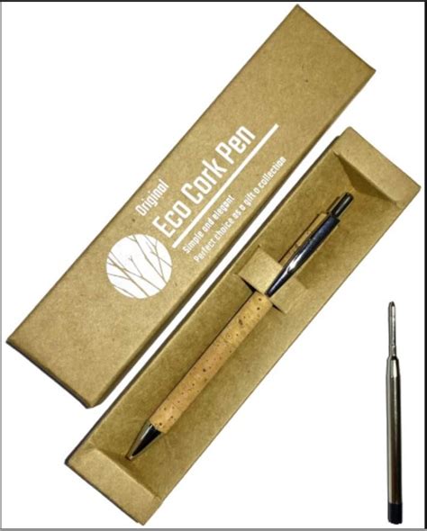 EcoLif3 Cork Refillable Ballpoint Pen With Refill Refill Reuse