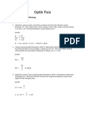 Detail Contoh Soal Optik Koleksi Nomer 4