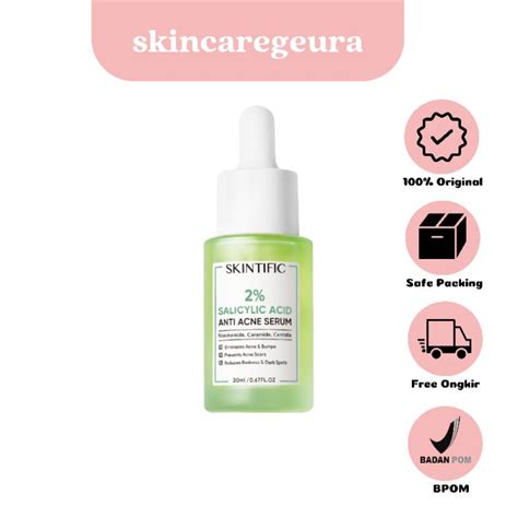 Skintific Anti Acne Serum Acne Spot Treatment Facial Gel With 2 Salicylic Acid Brightening