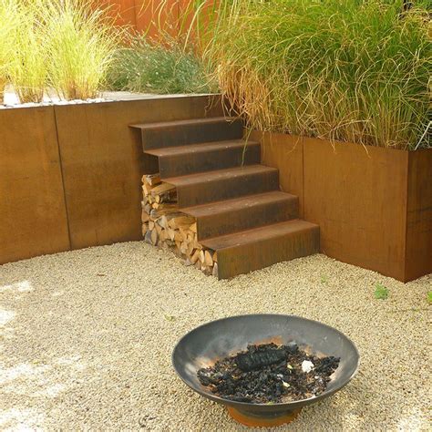 Landscaping Stairs Garden Design Corten Steel Retaining Wall - China ...