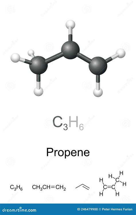 Propene Propylene Molecule Model Molecular And Chemical