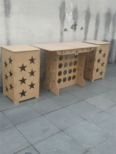 Kit Mesa Cubos Desmont Vel Em Mdf Cr Estrelas Metro