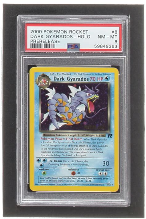 Dark Gyarados 2000 Pokemon Team Rocket Prerelease 8 Holo PSA 8