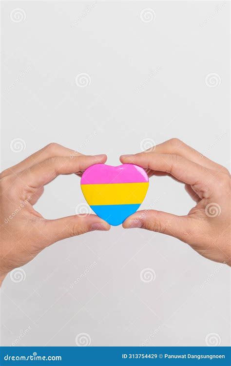 Pansexual Pride Day And Lgbt Pride Month Concept Hand Holding Pink