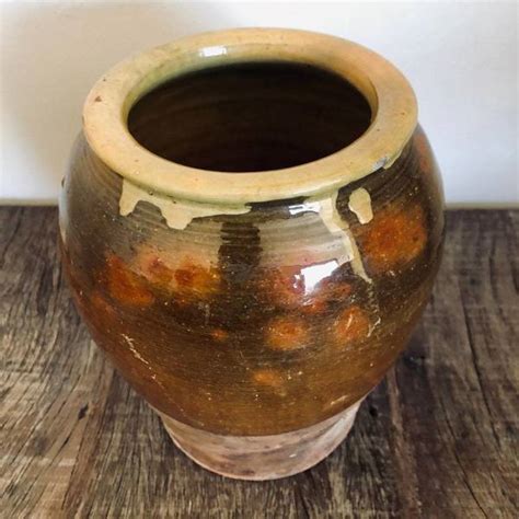 Wabi Sabi Pottery Orange Pot Old Pottery Clay Vase Large Terracotta