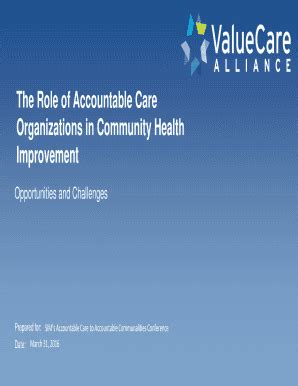 Fillable Online The Role Of Accountable Care Fax Email Print Pdffiller