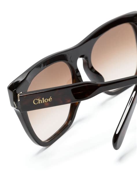 Chloé Eyewear Ch0149s Oversize Frame Sunglasses Brown Farfetch