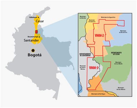 The Area Includes Parts Of The Cesar And Santander Mapa De Colombia