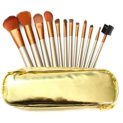 Maange 12pcs Gold Professional Makeup Blush Eye Shadow Eyeliner Brush