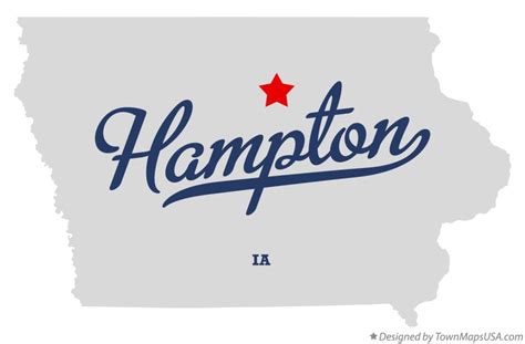 Map of Hampton, IA, Iowa