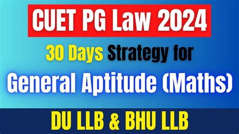 Cuet Pg Law Coqp Best Strategy For General Aptitude Maths