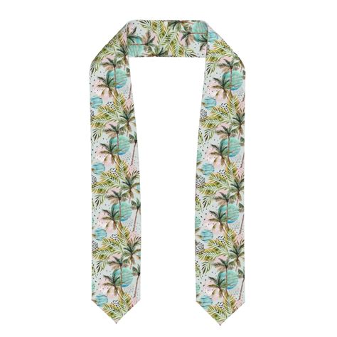 Coaee Watercolor Palm Tree Graduation Stole Unisex Long