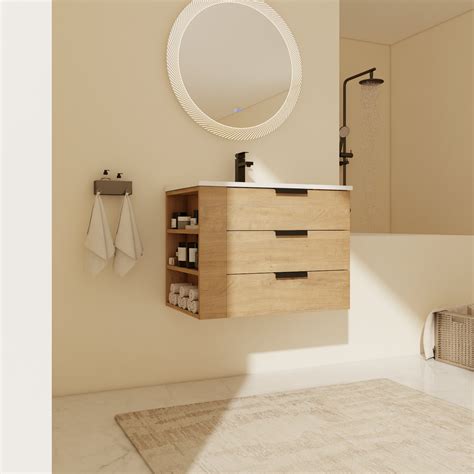 Ivy Bronx Ensemble De Meuble Lavabo Mural Simple 30 03 Po Avec Plateau