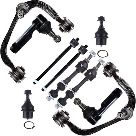 Scitoo 10pcs 2wd Front Suspension Kit Upper Control Arm Inner Outer Tie Rod End Sway