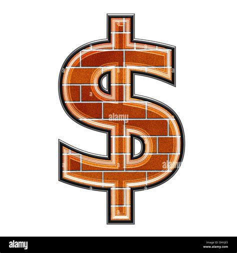 Abstract 3d Currency Sign With Brick Wall Texture Dollar Stock Photo