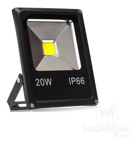 Foco LED de 20 W blanco frío carcasa impermeable color negro luz