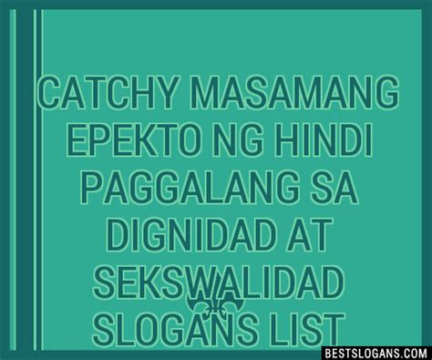 Catchy Masamang Epekto Ng Hindi Paggalang Sa Dignidad At Hot Sex Picture