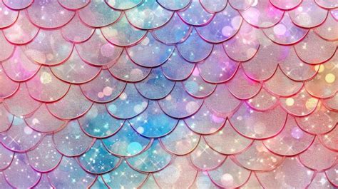 Sparkling Mermaid Scale Background Premium AI Generated Image