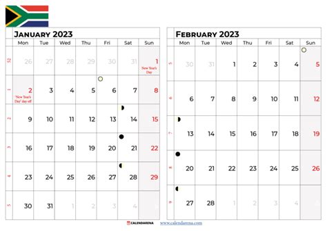 February Calendar South Africa With Holidays